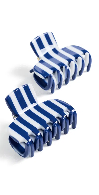 Lele Sadoughi Mini Claw Clip Set Blue Cabana