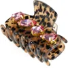 Lele Sadoughi Mini Crystal Claw Clip In Cheetah