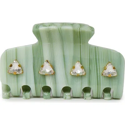 Lele Sadoughi Mini Crystal Jaw Clip In Green