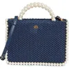 Lele Sadoughi Mini Maya Raffia Tote In Blue
