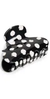 Lele Sadoughi Mini Polka Dot Claw Clip Jet In Black