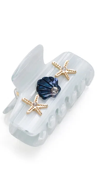 Lele Sadoughi Mini Sea Shell Claw Clip Marble In Blue