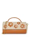 Lele Sadoughi Mini Tabitha Floral Top Handle Bag In Saddle Brown