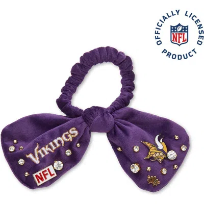 Lele Sadoughi Minnesota Vikings Bow Scrunchie In Burgundy