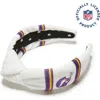 Lele Sadoughi Minnesota Vikings Embroidered Knotted Headband In White