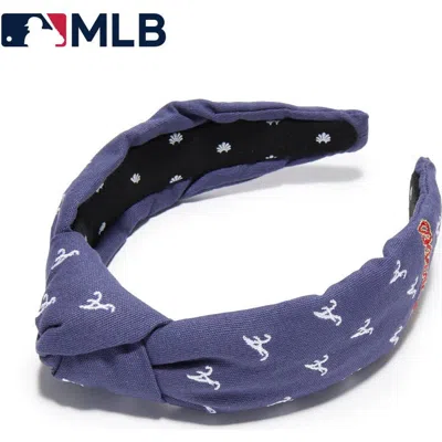 Lele Sadoughi Mlb Atlanta Braves Embroidered Headband In Blue