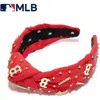 Lele Sadoughi Mlb Boston Red Sox Embellished Headband In Red