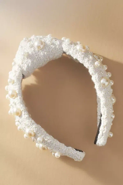 Lele Sadoughi Multi Pearl Headband In White