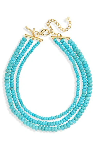 Lele Sadoughi Multistrand Bead Necklace In Orange