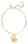 Lele Sadoughi Nautilus Shell Collar Necklace In Gold
