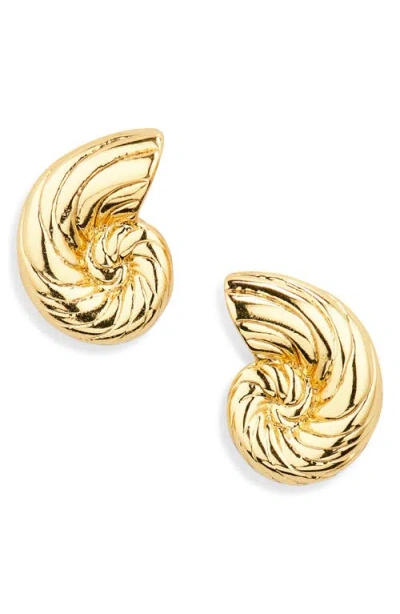 Lele Sadoughi Nautilus Shell Stud Earrings In Gold