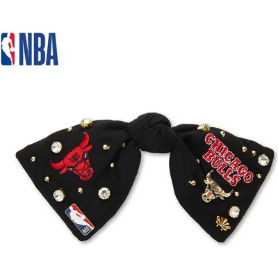 Lele Sadoughi Nba Chicago Bulls Bow Barrette In Black
