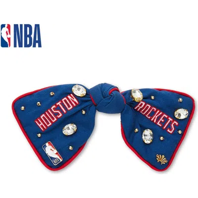 Lele Sadoughi Nba Houston Rockets Bow Barrette In Blue