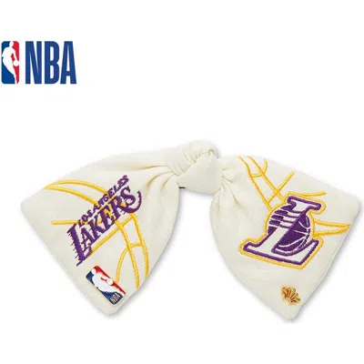Lele Sadoughi Nba Loas Angeles Lakers Bow Barrette In White