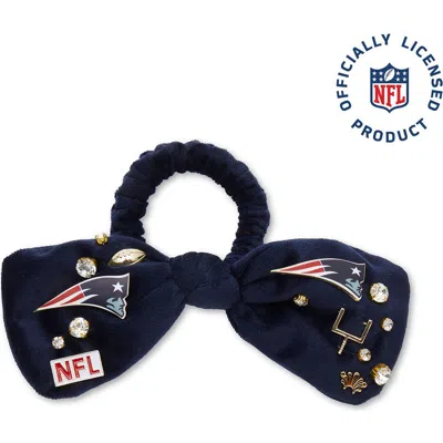 Lele Sadoughi New England Patriots Bow Scrunchie In Blue