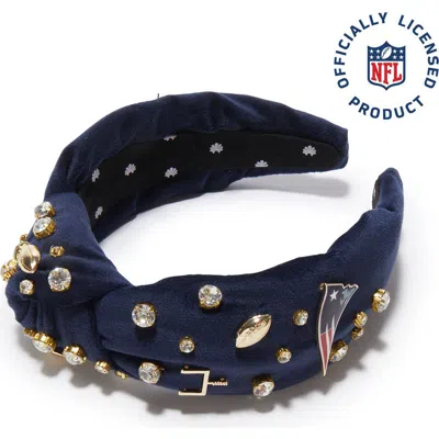 Lele Sadoughi New England Patriots Embellished Knotted Headband In Gold