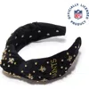 Lele Sadoughi New Orleans Saints Embellished Knotted Headband In Black