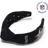 Lele Sadoughi New Orleans Saints Embroidered Knotted Headband In Black