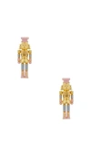 Lele Sadoughi Nutcracker Button Earrings In Metallic Gold