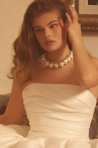 Lele Sadoughi Oleander Graduated Pearl Necklace In White