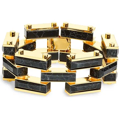 Lele Sadoughi Onyx Stone Link Bracelet In Pink