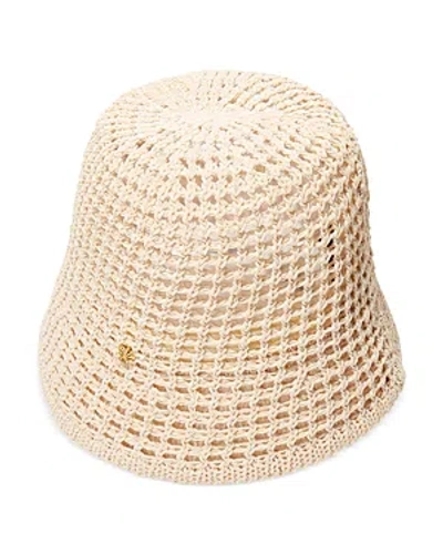 Lele Sadoughi Open Weave Bucket Hat In Ivory