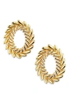 Lele Sadoughi Oval Wreath Earrings In Gold