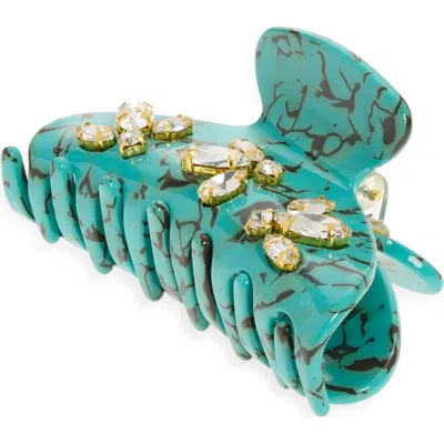 Lele Sadoughi Oversized Crystal Cluster Jaw Clip In Blue