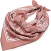 Lele Sadoughi Paisley Square Satin Scarf In Pink