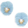 Lele Sadoughi Pansy Button Earrings In Blue