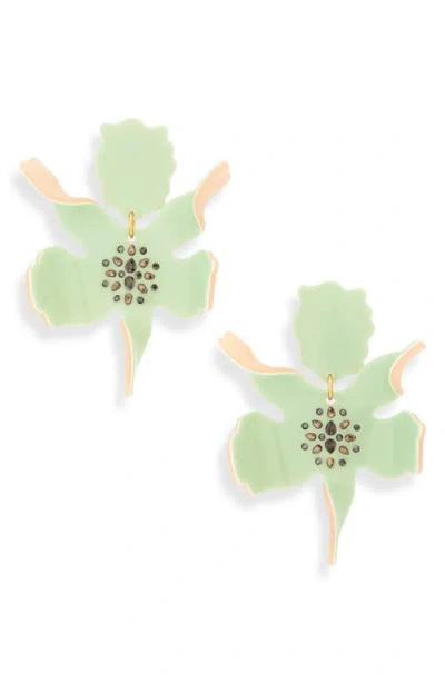 Lele Sadoughi Paper Lily Drop Earrings In Green