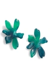 Lele Sadoughi Paper Lily Stud Earrings In Emerald