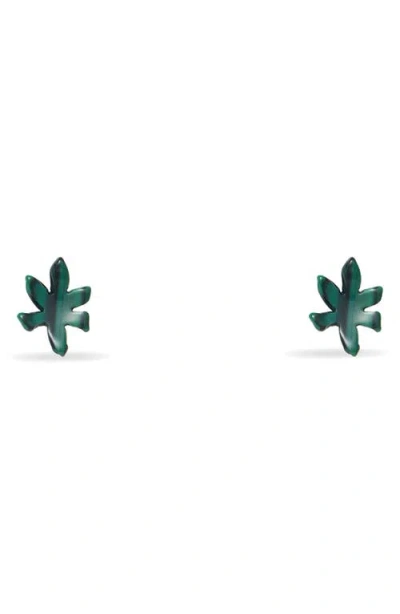 Lele Sadoughi Paper Lily Stud Earrings In Green