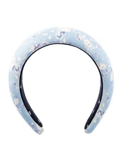 Pre-owned Lele Sadoughi Pattern Printed Headband In Blue