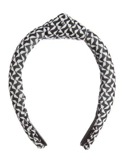 Pre-owned Lele Sadoughi Patterned Headband In Black
