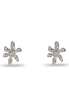 Lele Sadoughi Pavé Water Lily Stud Earrings In Silver