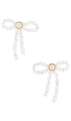 Lele Sadoughi Pearl Bow Stud Earrings In Pearl