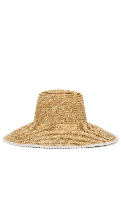 Lele Sadoughi Pearl Edge Hat In 素色