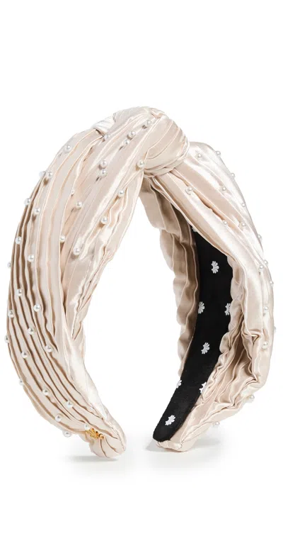 Lele Sadoughi Pearl Embellished Gretta Headband Bisque In White