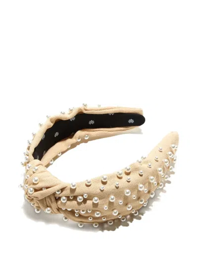Lele Sadoughi Pearl-embellished Headband In Gold