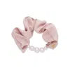 Lele Sadoughi Pearl Silk Scrunchie (limited Edition) In Transparent