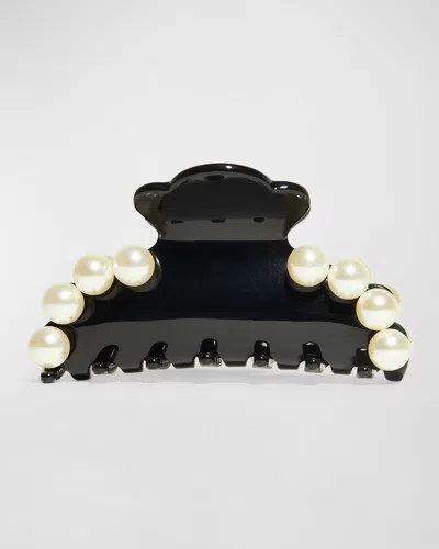 Lele Sadoughi Faux Pearl Claw Clip In Jet