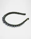 Lele Sadoughi Imitation Pearl Velvet Headband In Tahitian Pearl 020