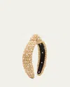 Lele Sadoughi Imitation Pearl Embellished Raffia Headband In Natural