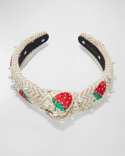 Lele Sadoughi Pearly Strawberry Knotted Headband In Neutral