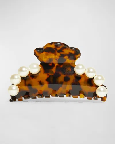 Lele Sadoughi Pearly Tortoise Shell Claw Clip In Brown