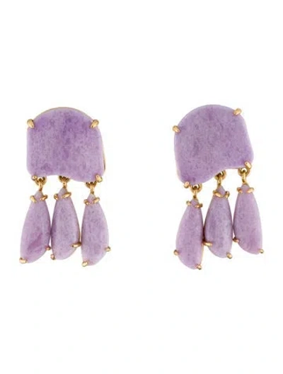 Pre-owned Lele Sadoughi Pebble Fringe Drop Earrings In Multi