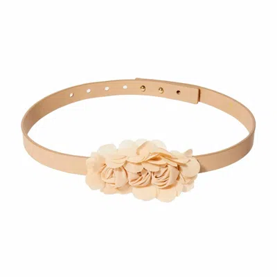 Lele Sadoughi Petunia Flower Belt In Bisque In Beige