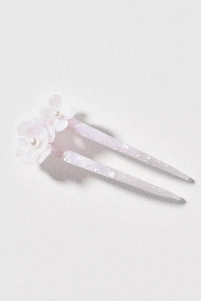 Lele Sadoughi Petunia French Hair Pin In White