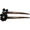 Lele Sadoughi Petunia Set Of 2 Faux Pearl Hair Pins In Brown